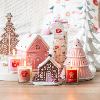 Pink Gingerbread House Incense Burner | Christmas Ornament with Cinnamon Cones