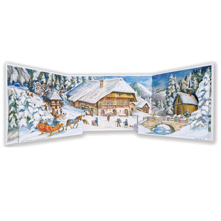 Christmas in the Alps 3D Panoramic Advent Calendar, Snowy Village Scene