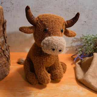 Albie Highland Cow Fabric Doorstop | Highland Cow Door Stop Animal Door Stopper