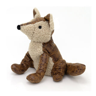 Amber Fox Doorstop | Novelty Faux Leather Fox Shaped Animal Door Stop - 25cm