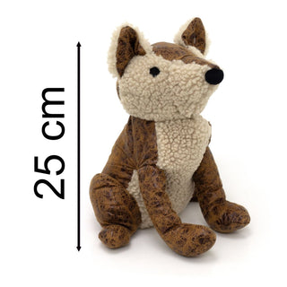 Amber Fox Doorstop | Novelty Faux Leather Fox Shaped Animal Door Stop - 25cm