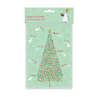Angel Trees Christmas Advent Calendar Greetings Card, Christmas Tree 17cm