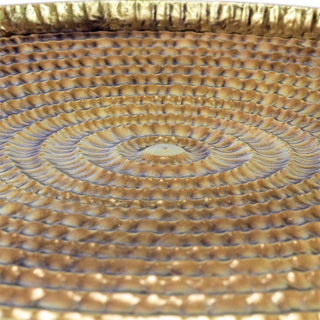 Antique Gold Round Metal Coffee Table | Occasional Side Table for Living Room
