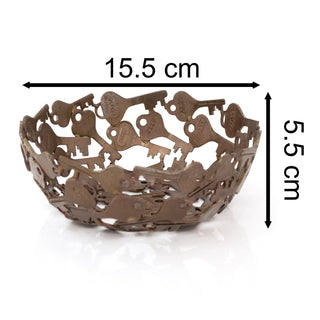 Antique Style Copper Finish Recycled Key Bowl | Handmade Eco Friendly Decorative Bowl | Trinket Dish Ornamental Bowl