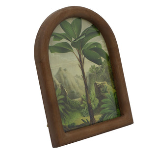 Arched Parrot Palm Photo Frame | Wooden 5x7 Vintage Style Picture Frame - 20cm