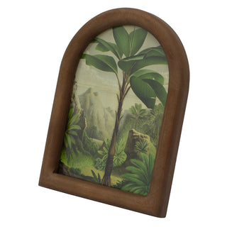 Arched Parrot Palm Photo Frame | Wooden 5x7 Vintage Style Picture Frame - 20cm