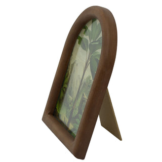 Arched Parrot Palm Photo Frame | Wooden 5x7 Vintage Style Picture Frame - 20cm