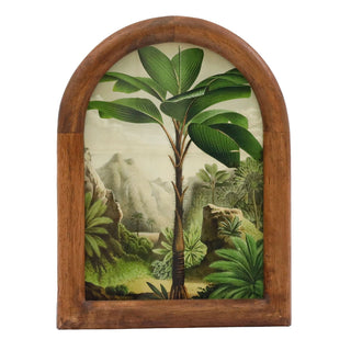 Arched Parrot Palm Photo Frame | Wooden 5x7 Vintage Style Picture Frame - 20cm