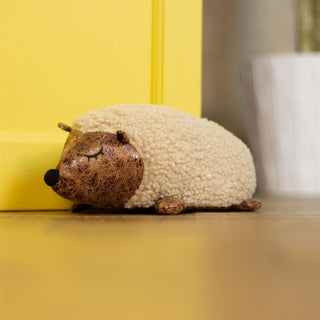 Ash Hedgehog Doorstop | Novelty Faux Leather Hedge Hog Animal Door Stop - 25cm