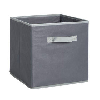 Grey Fabric Storage Box With Handle Storage Cubes | Foldable Storage Box Fabric Storage Basket | Shelf Open Top Storage Organiser Bin For Home Office 30x30cm