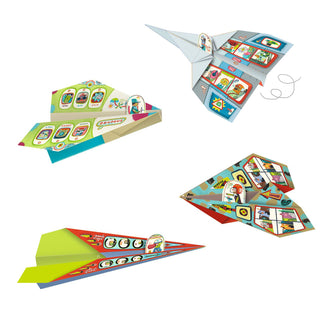 Djeco DJ08760 Origami Planes Kit Create Your Own Paper Planes with Pilots
