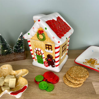 Christmas Gingerbread House Cookie Jar | Christmas Gingerbread Biscuit Barrel