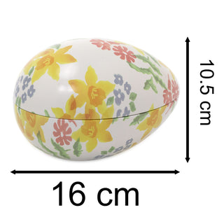 Emma Bridgewater - Wild Daffodil Egg-Shaped Tin | Large Tin Egg - Easter Gifts