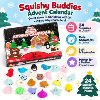 Scrunchems Squishy Buddies Christmas Advent Calendar, 24 Squishy Characters