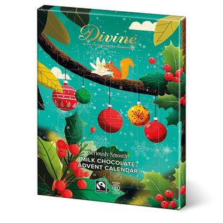 Divine Milk Chocolate Christmas Advent Calendar, Fairtrade Cocoa & Hearts