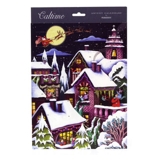 Christmas Advent Calendar Town On Christmas Eve | Santa Picture Advent Calendar