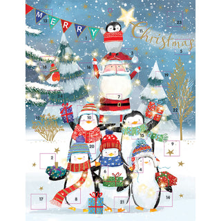 Penguin Tree Christmas Advent Calendar, 41cm Father Christmas & Penguins