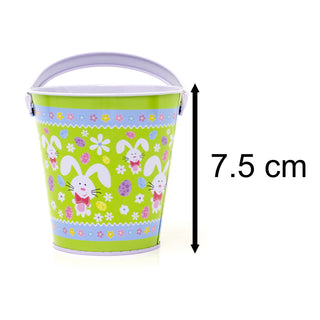 Tin Easter Egg Hunt Bucket | Metal Easter Basket Easter Bucket With Handle