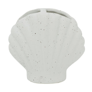 Shell Toothbrush Holder, 11cm Ceramic Speckled Coastal Bathroom Stand