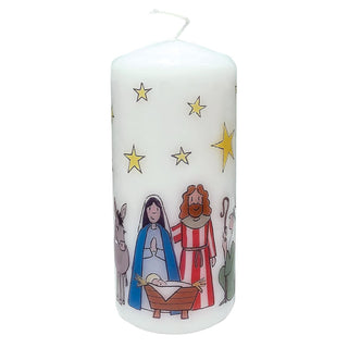 The Nativity Christmas Pillar Candle | Festive Candle with Wise Men - 13cm