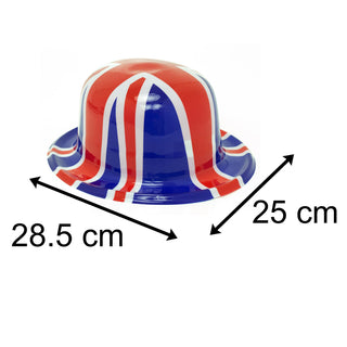 Celebration Union Jack Hat Novelty Bowler Hat | British Flag Derby Hat Fancy-Dress Accessory | Queens Platinum Jubilee Party Costume Dress-up