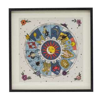 Zodiac Framed Wall Art | Astrological Chart Wall Art Star Sign Horoscope Poster
