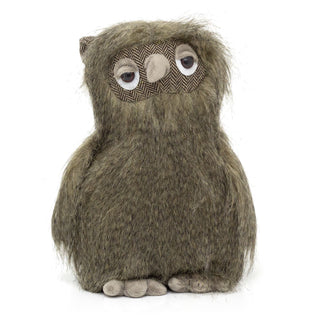 Barnaby Fluffy Brown Owl Doorstop | Novelty Barn Owl Shaped Bird Door Stop 1.4kg