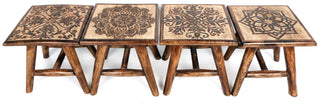 Wooden Hand Carved Mango Wood Stool ~ Design Vary