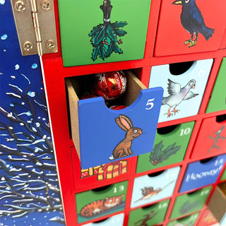 Stick Man Wooden Fill Your Own Advent Calendar with Drawers, Christmas Countdown