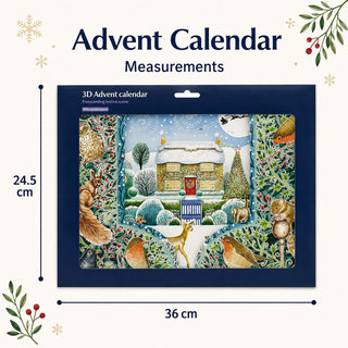Snowy Cottage 3D Christmas Advent Calendar, Freestanding Picture Calendar