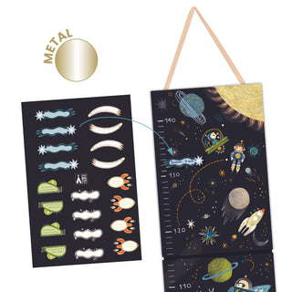 Djeco DD04051 Space Design Height Chart | Wall Hanging Measuring Height Chart