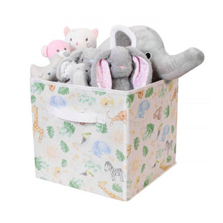 Foldable Nursery Storage Box | Childrens Jungle Safari Fabric Storage Basket