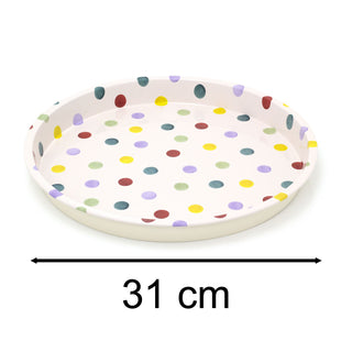 Emma Bridgewater Round Polka Dot Deep Well Tin Tray | Kitchen Serving Tray