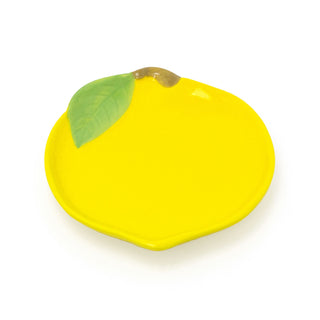 Ceramic Citrus Trinket Dish | Fruit Shaped Vanity Dish Trinket Tray - Lemon