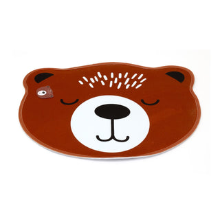 Childrens Round Animal Rug | Non-slip Novelty Animal Area Rug For Kids - Bear