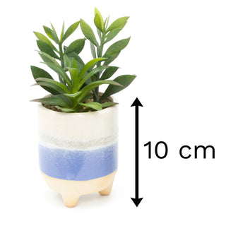 Ombre Glaze Artificial Succulent Potted Plant | Faux Plant And Ceramic Planter | Fake House Plant Home Decor - Design Varies One Supplied