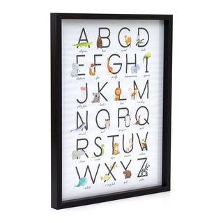 Baby Alphabet A - Z Animal Print Frame Baby Childrens Nursery A - Z Letter Wall Art