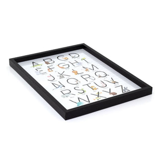 Baby Alphabet A - Z Animal Print Frame Baby Childrens Nursery A - Z Letter Wall Art