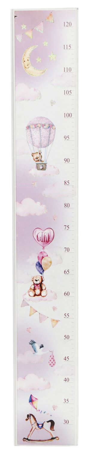 Children's Measuring Growth Height Chart For Bedroom Nursery Playroom - Pink