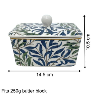 William Morris Willow Bough Fine China Butter Storage Dish & Lid - 14.5cm