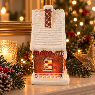 Light Up Gingerbread House, Gisela Graham LED Christmas Decoration 20cm