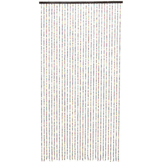 Bamboo Beaded Door Curtain | Colourful Fly Screen | Easy Fit Divider 90 x 180cm