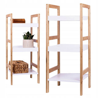 Bamboo Storage Rack with 3 Shelves | 3 Tier Free - standing Bathroom Storage Unit