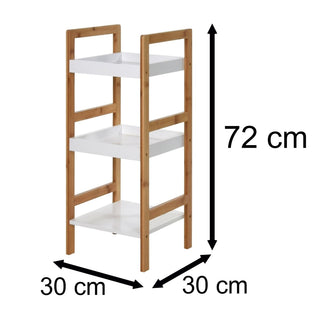 Bamboo Storage Rack with 3 Shelves | 3 Tier Free - standing Bathroom Storage Unit
