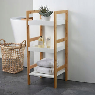 Bamboo Storage Rack with 3 Shelves | 3 Tier Free - standing Bathroom Storage Unit