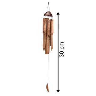 Bamboo Wind Chime for Garden, 30cm Wooden Outdoor Garden Hanging Wind Chime