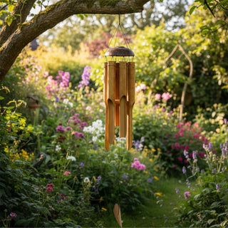 Bamboo Wind Chime for Garden, 54cm Wooden Outdoor Garden Hanging Wind Chime