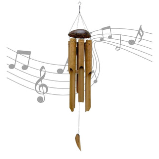 Bamboo Wind Chime for Garden, 54cm Wooden Outdoor Garden Hanging Wind Chime