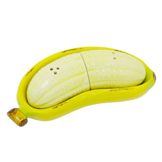 Banana Salt and Pepper Shaker Set 17cm Yellow Ceramic Banana Cruet Set