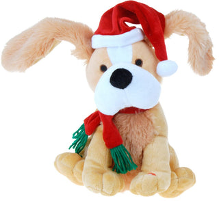 25cm Christmas Singing Dog Novelty Christmas Ornament | Animated Christmas Decorations | Musical Xmas Decorations - Colour Varies One Supplied